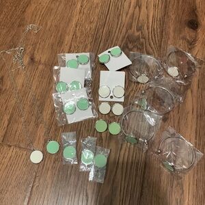 17 pieces of Fashion jewelry  (monogram) necklace-earrings-bracelet